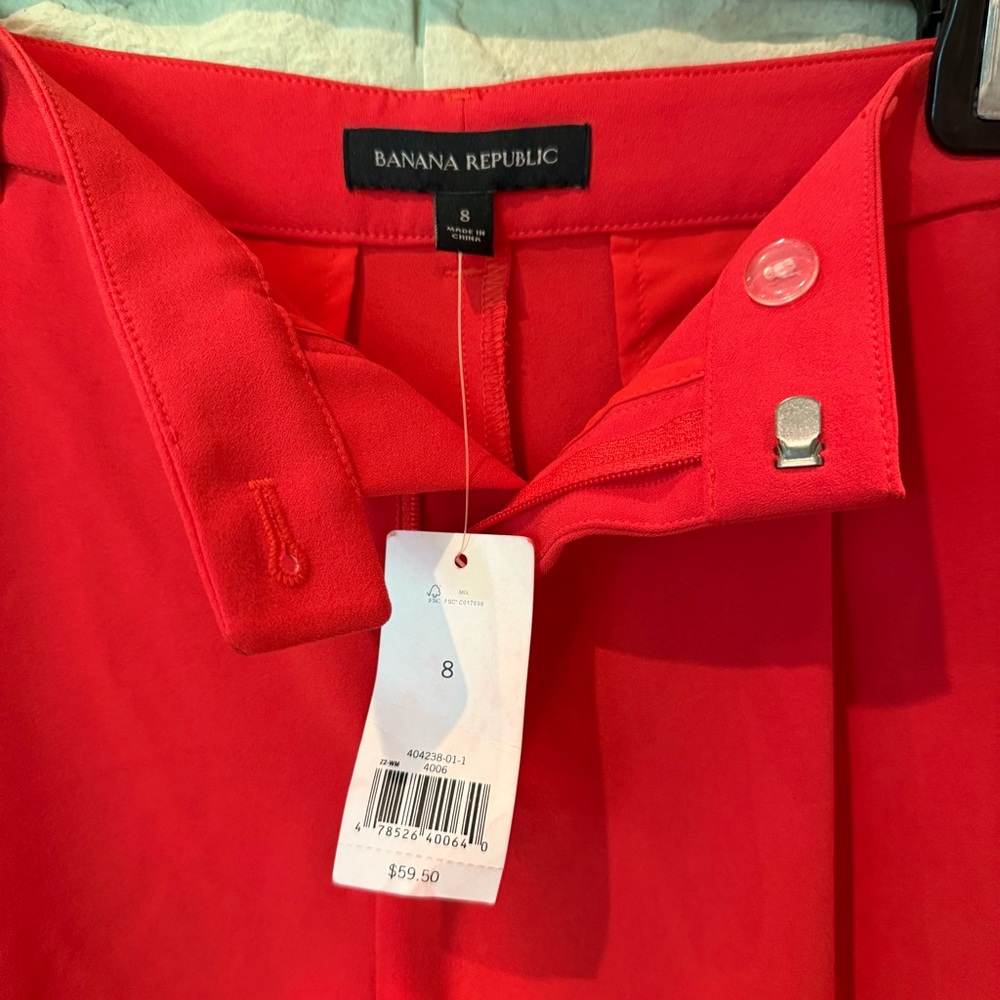 NWT Banana Republic Polyester Orange Shorts 2 Pockets Women’s Size 8 Inseam 5” - Picture 7 of 10